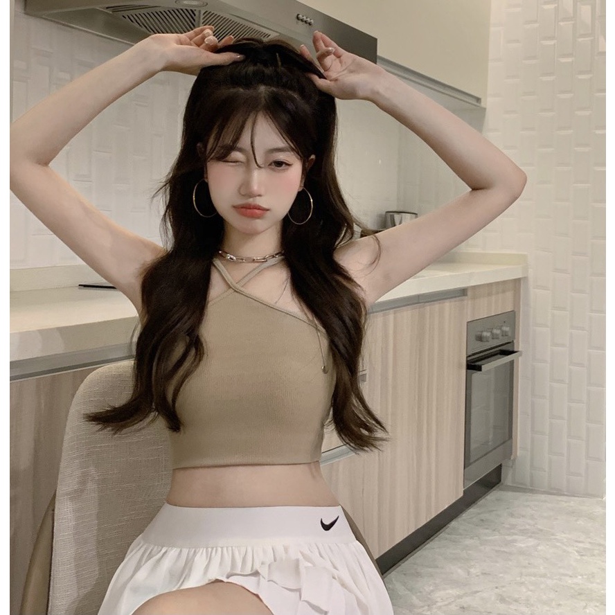 Áo Bra Yếm Thun Tăm Dây Buộc Cổ Siêu Hot