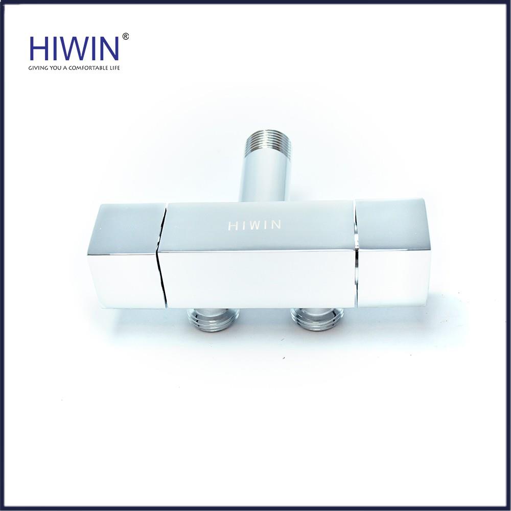 Van T chia nước vòi sen vòi xịt, van giảm áp lực nước chất liệu đồng mặt gương HIWIN JF-064