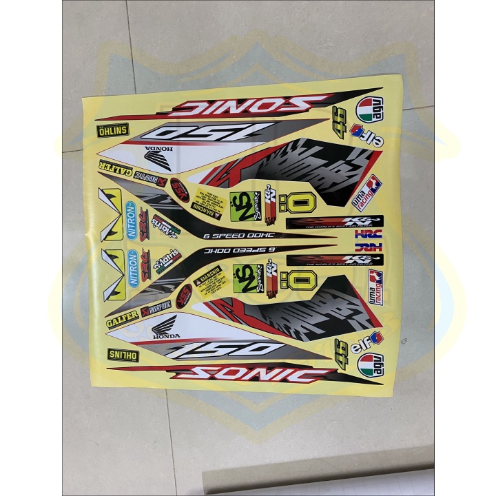 ( Quí khách vui lòng mang ra tiệm cho thợ dán ) Tem sonic 150 in uv ép nhiệt