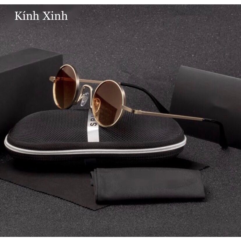 Kính mát nam nữ thầy bói dáng tròn nhỏ mini sành điệu