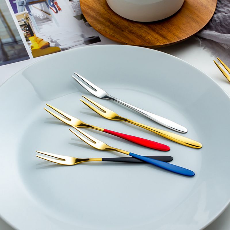 Set 5 Nĩa Ăn Trái Cây Bằng Thép Không Gỉ