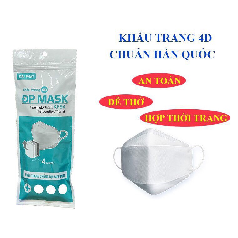 KHẨU TRANG KF94 4D KHÁNG KHUẨN CHUẨN HÀN QUỐC (Kho Gia Dụng Ngọc Hân)