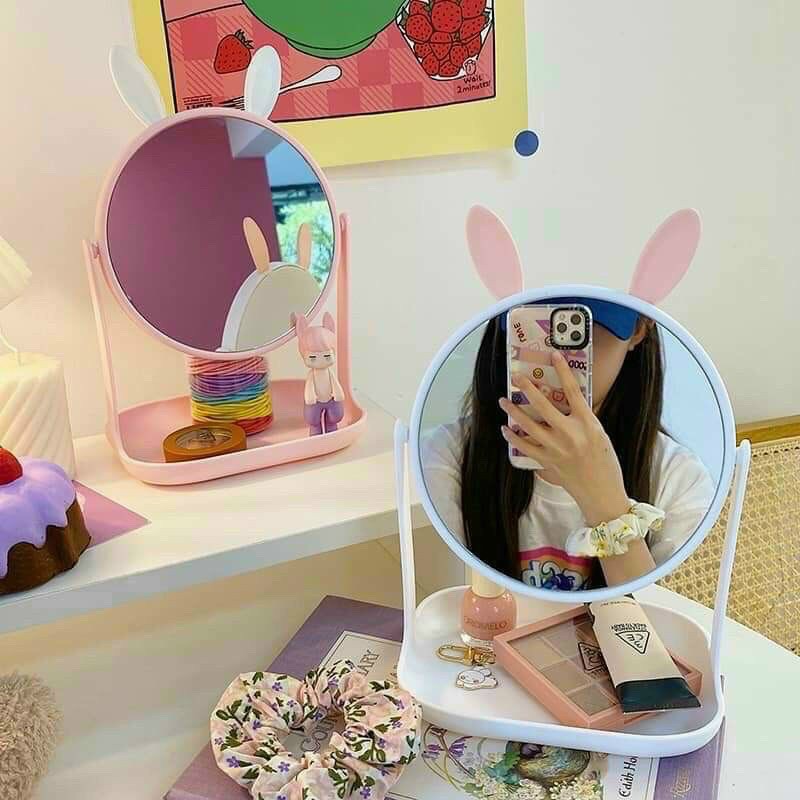 Gương tai mèo để bàn trang điểm phong cách Hàn Quốc