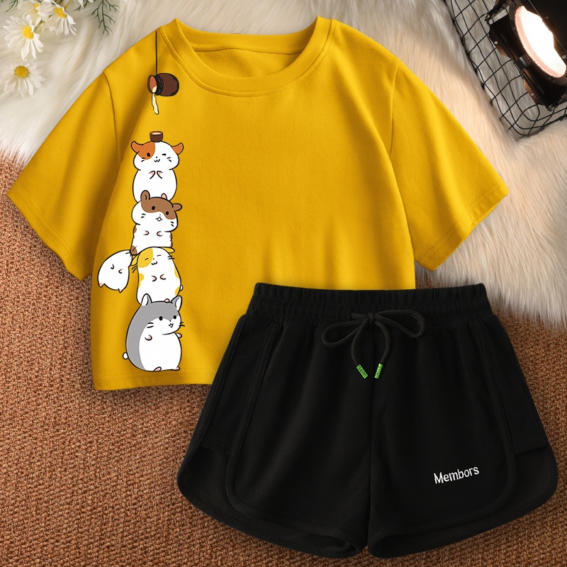 Bộ cộc tay cho bé trai bé gái mùa hè chất cotton 4 chiều size đại đến 65kg - Bộ Cutie