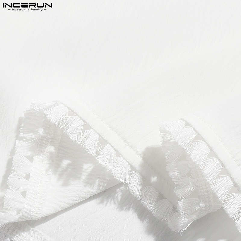 Áo thun INCERUN ba lỗ cổ V nhãn dán cho nam