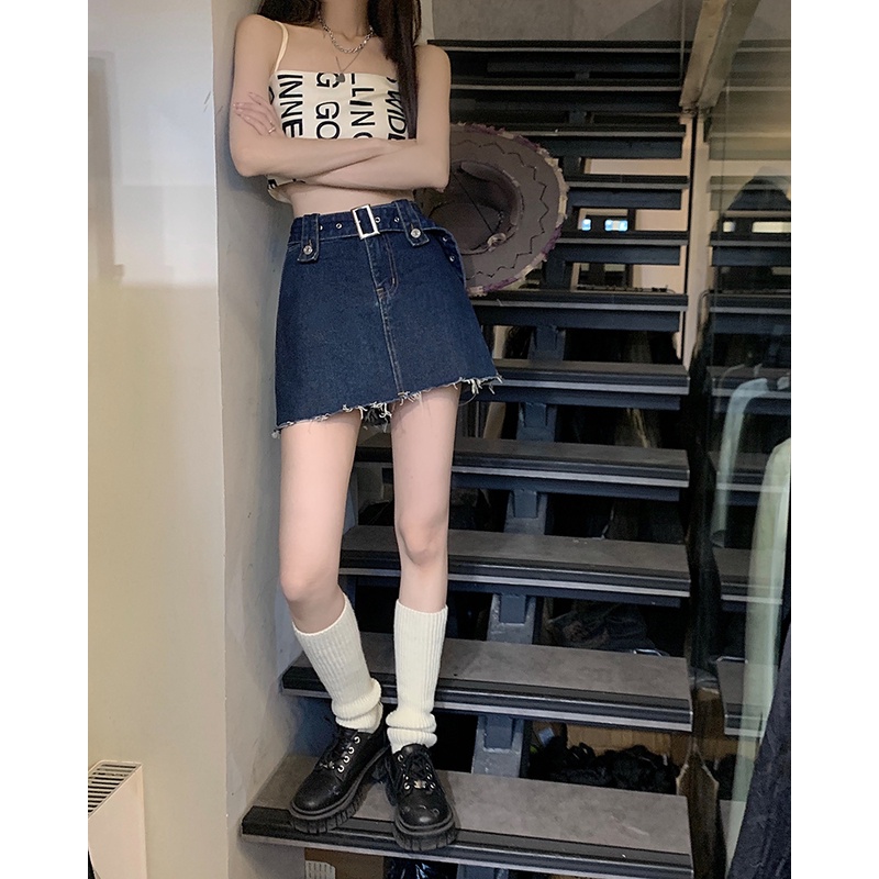 Chân Váy Denim Lưng Cao Thời Trang Mùa Hè Quyến Rũ Phong Cách Trung Hoa Cho Nữ