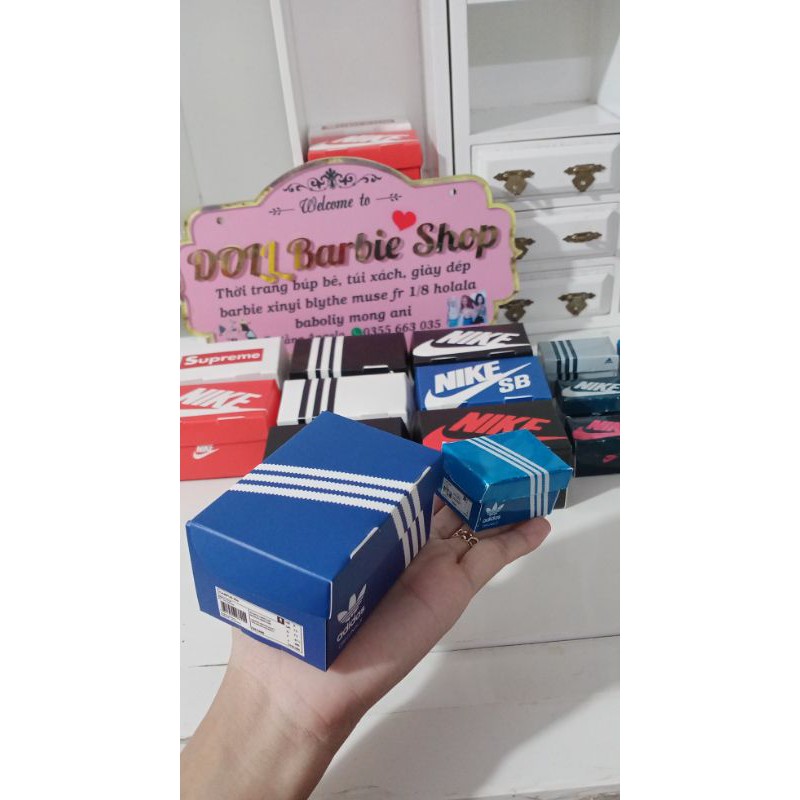 Box hộp đựng giày, quần áo túi xách cho doll 1/4 1/6 20cm,15cm