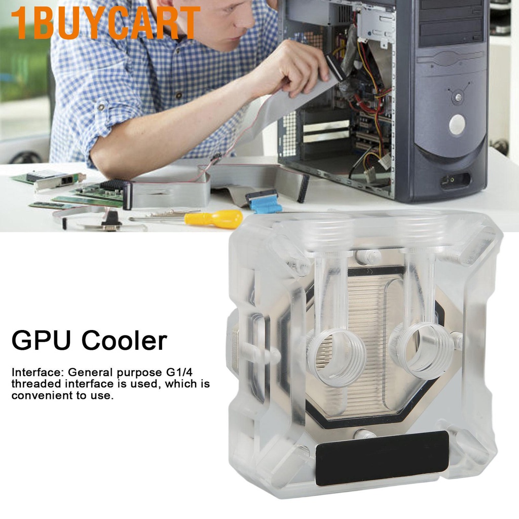 1buycart GPU Waterblock Liquid Cooler G1/4 Thread Computer Graphics Card Cooling Core Water Head Supports 43MM-52MM