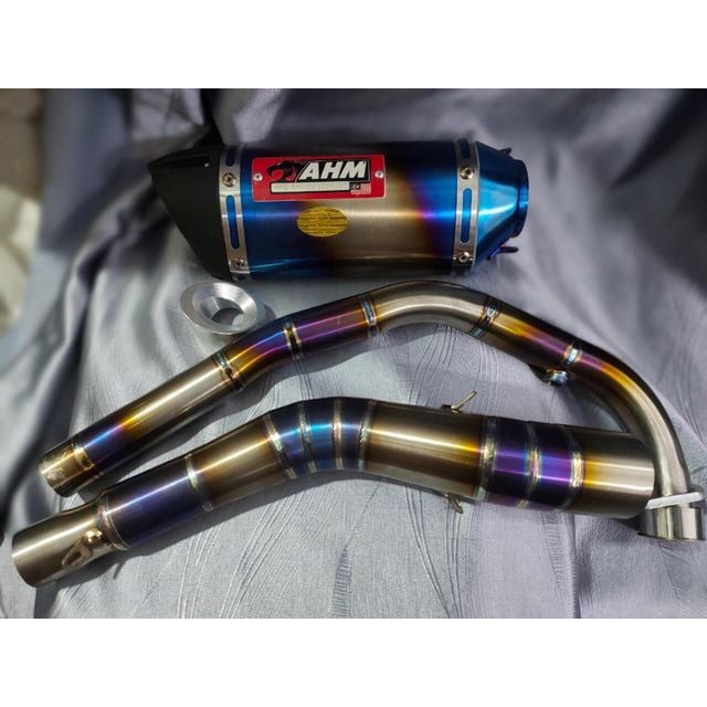 PÔ AHM M3 TITAN - INOX  XỊN XÒ KÈM TIÊU TIỆN CHO CÁC DONG XE WAVE SI EX WINNER SONIC SATRIA