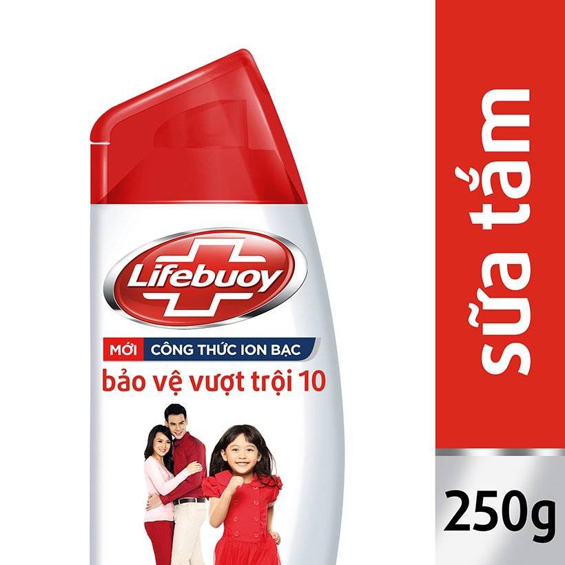 Sữa tắm kháng khuẩn Lifebuoy Bảo vệ vượt trội Đỏ/Xanh 250g