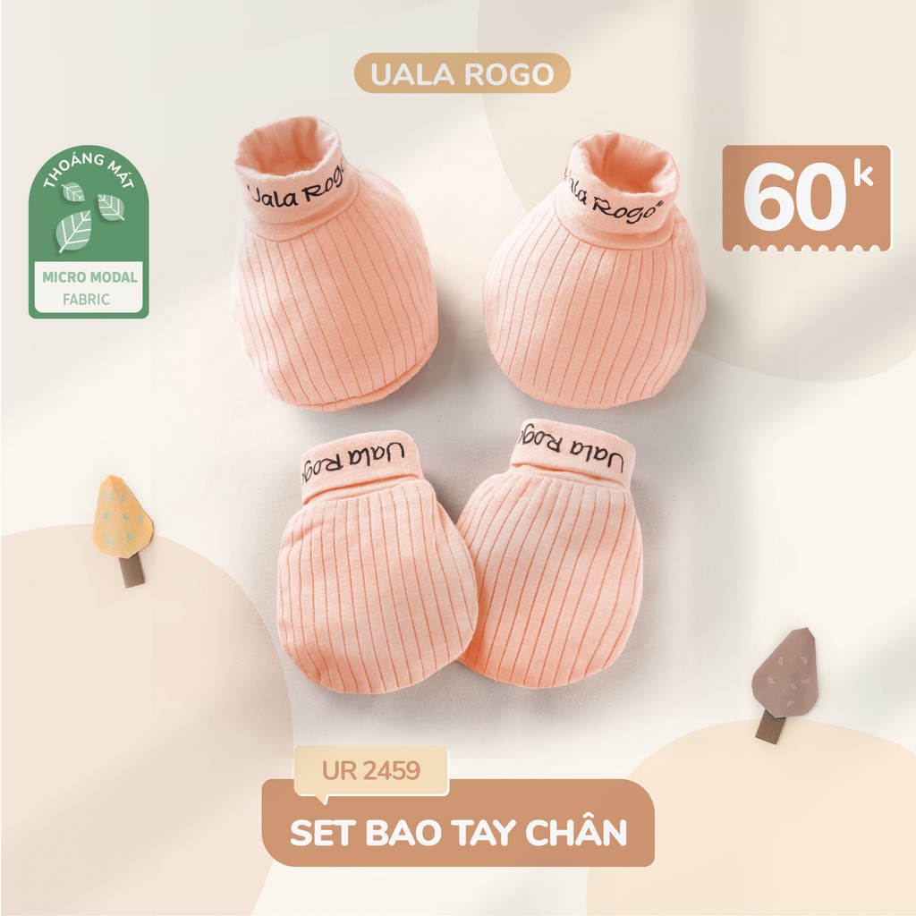 Set bao tay chân UalaRogo chất liệu Modal 5 màu cho bé