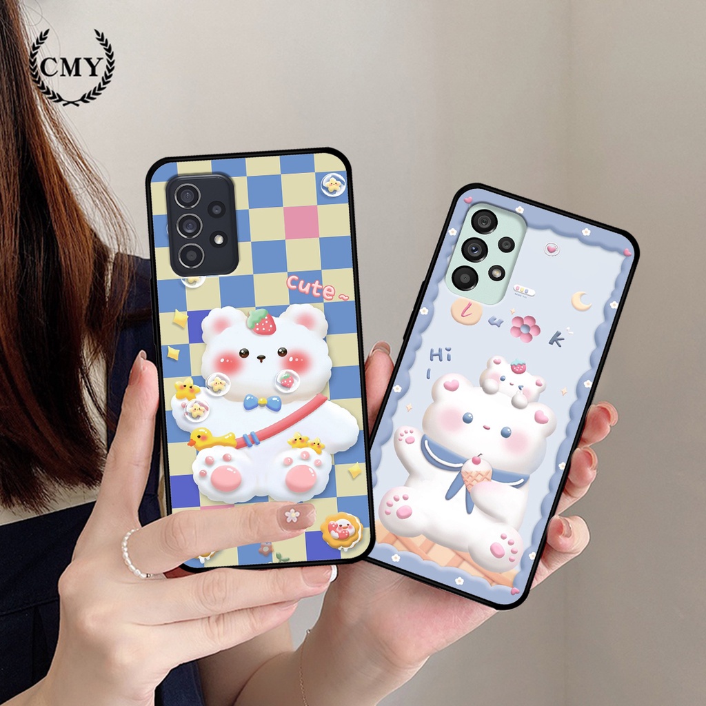 Ốp lưng Samsung A52 - A53 - A72 - A73 in hình caro gấu thỏ dễ thương