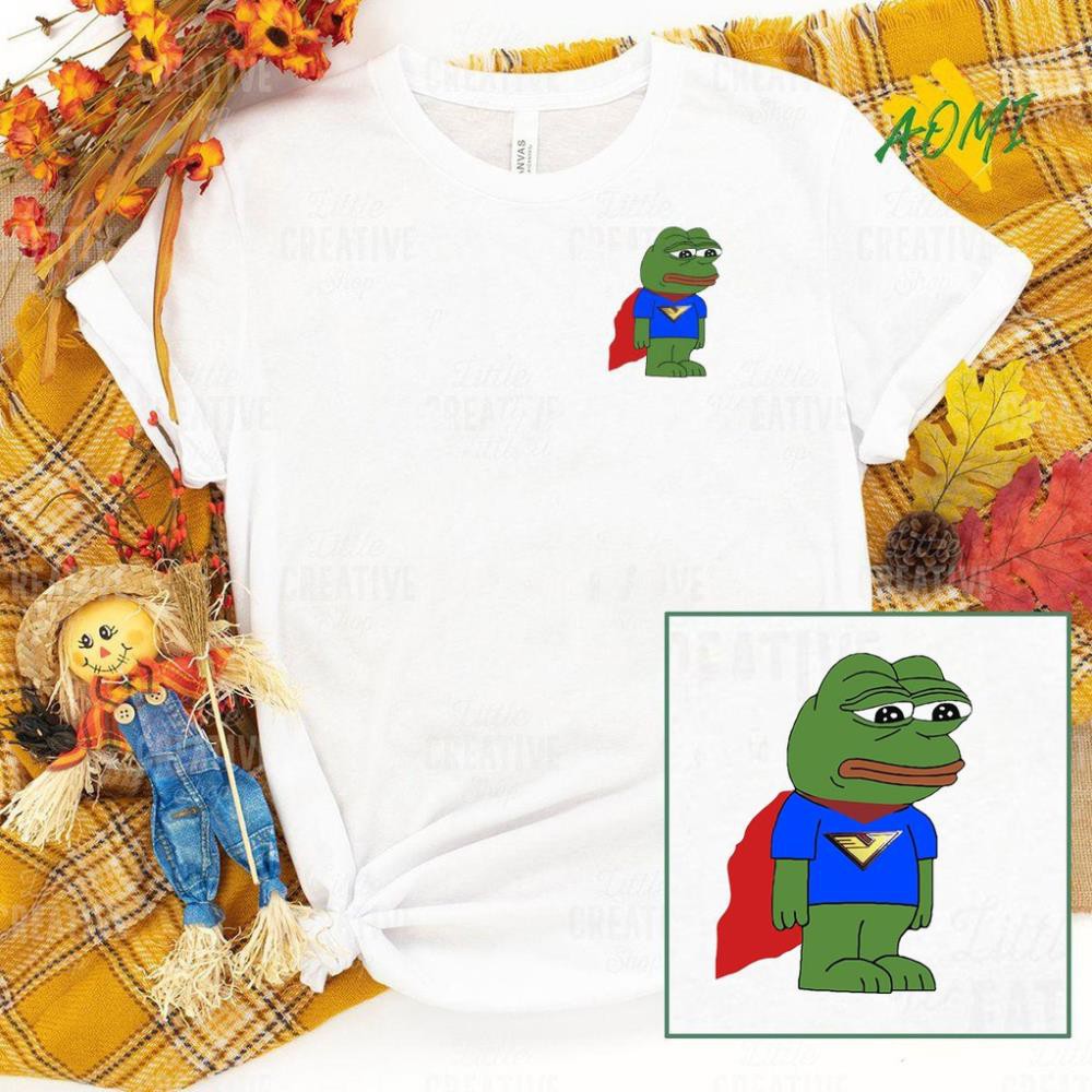 SALE- ÁO THUN UNISEX IN HÌNH LOGO SIÊU NHÂN ẾCH XANH PEPE TAY NGẮN TAY LỠ SIÊU HOT MẶT SAU MẶT TRƯỚC - áo HOT