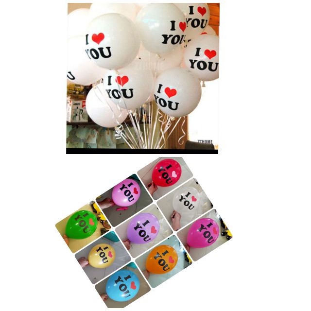 Set 5 cái bóng in chữ i love you ( có nhiều màu)