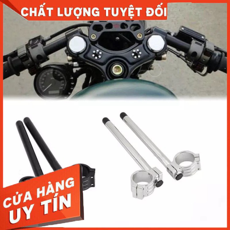 Ghi đông clip-on độ Cafe racer nhôm CNC Nguyên khối 45mm lắp cho thụt USD