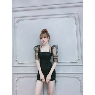 Đầm Body Phối Lưới Có Mút