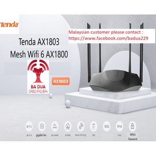 Bộ Phát Wifi Router Wifi 6 Mesh Tenda Ax1803 AX1800