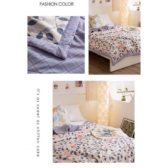 Chăn cotton đũi hè nhập khẩu loại đẹp , mềm mịn thoáng mát , chăn đũi cotton hè mẫu KẺ HOA mới nhất kích thước 2m x 2m2