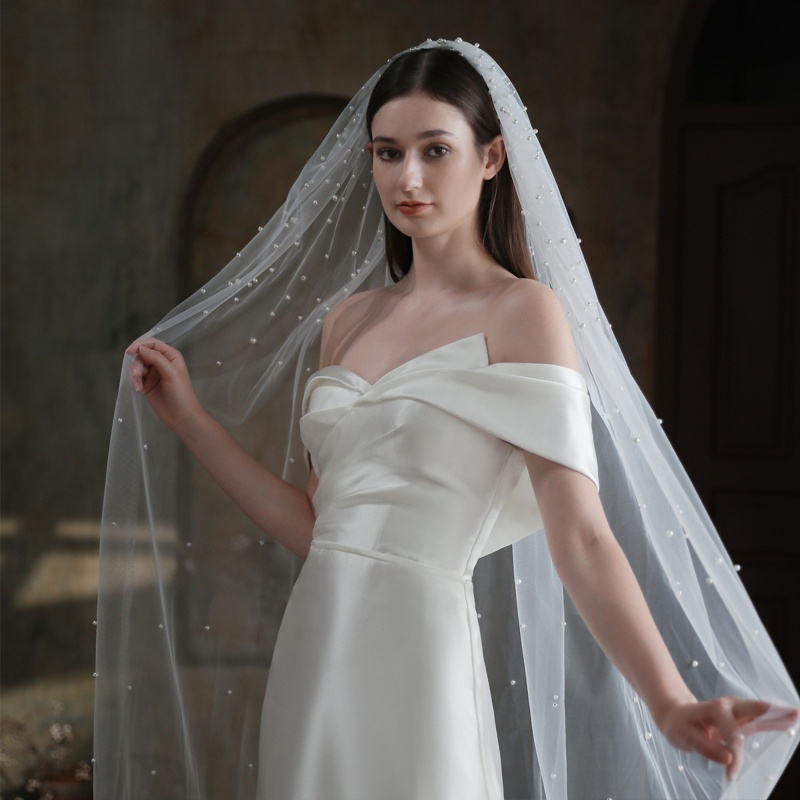 Mạng Che Mặt Đám Cưới Ngắn Đơn Giản Sang Trọng Cho Cô Dâu