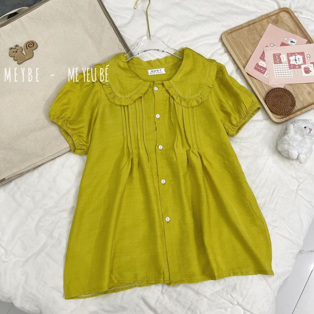 ( NH95005) Áo bầu công sở đũi babydoll  thiết kế cổ bẻ