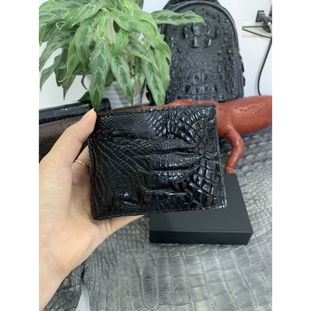 Ví bàn tay da cá sấu thật 100% Người Sành Da-kèm hộp đựng sang trọng bảo hành 6M