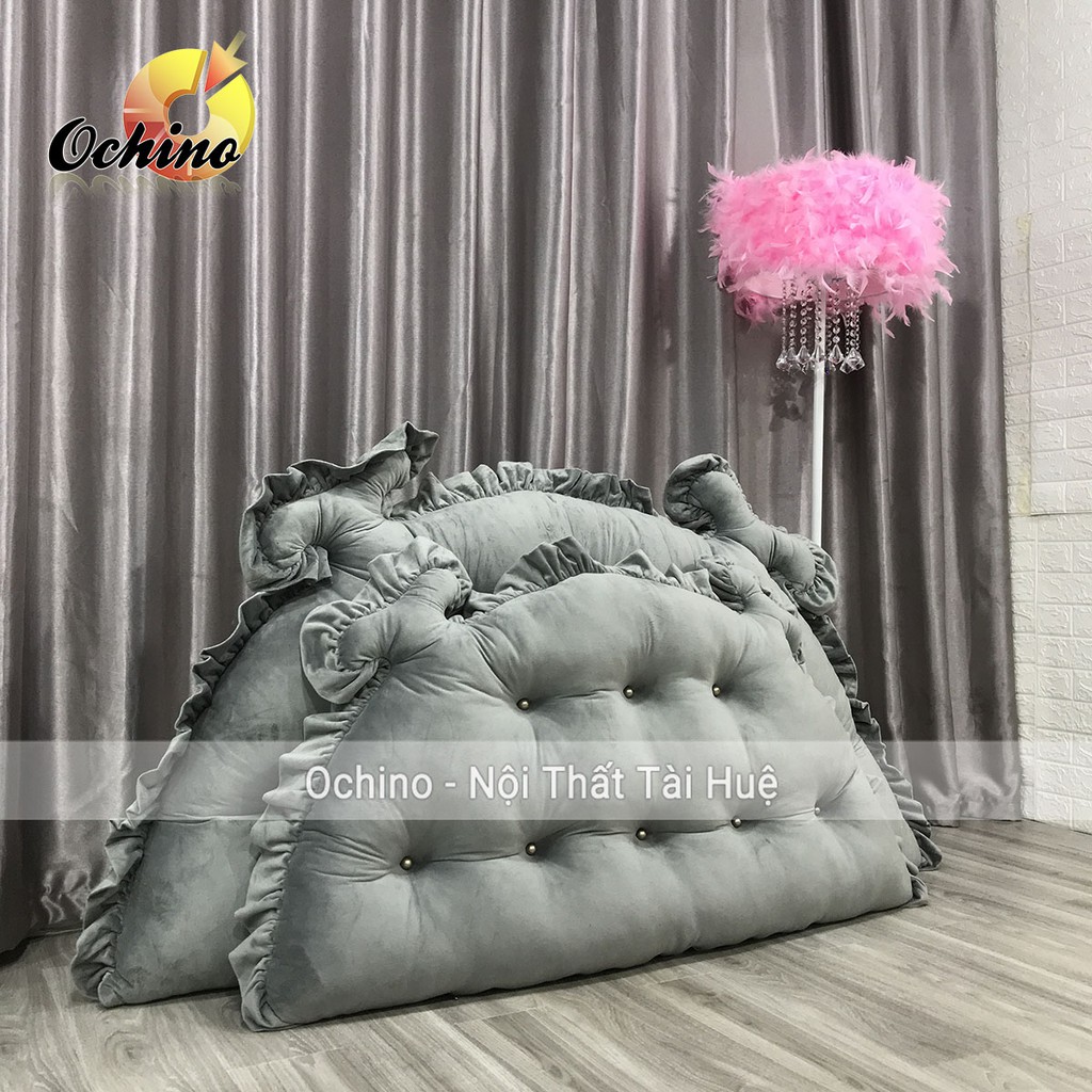 Gối Tựa Đầu Giường Đính Khuy Mẫu Hoàng Gia Cao Cấp Size 1m2-55 và 1m6-75 (Hàng có Sẵn)