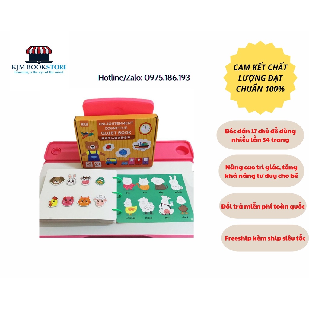 Học liệu bóc dán montessori 17 chủ đề giáo dục sớm thông minh cho bé, bảng bận rộn quiet book, busy board