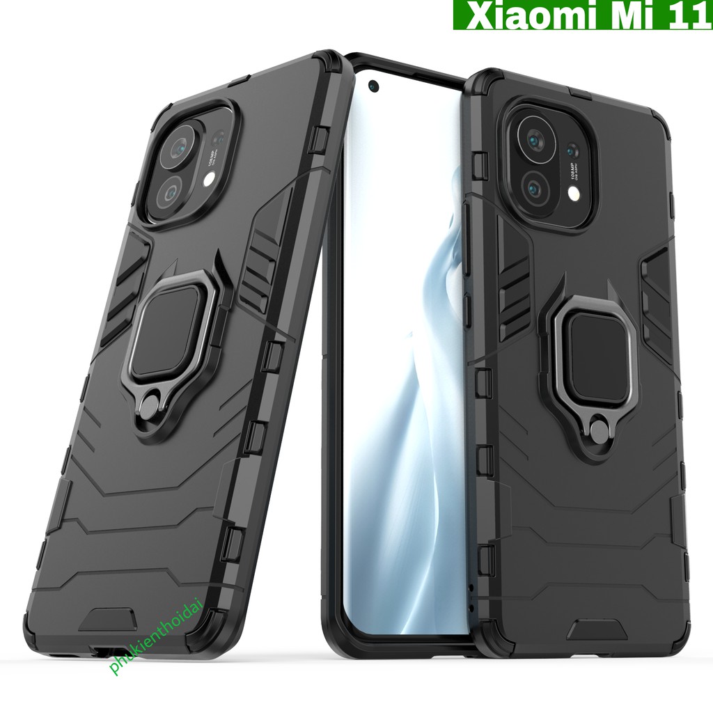 Ốp lưng Xiaomi Mi 11 / Mi 9 CHỐNG SỐC IRON MAN IRING HÚT Ô TÔ CAO CẤP giá đỡ xem phim