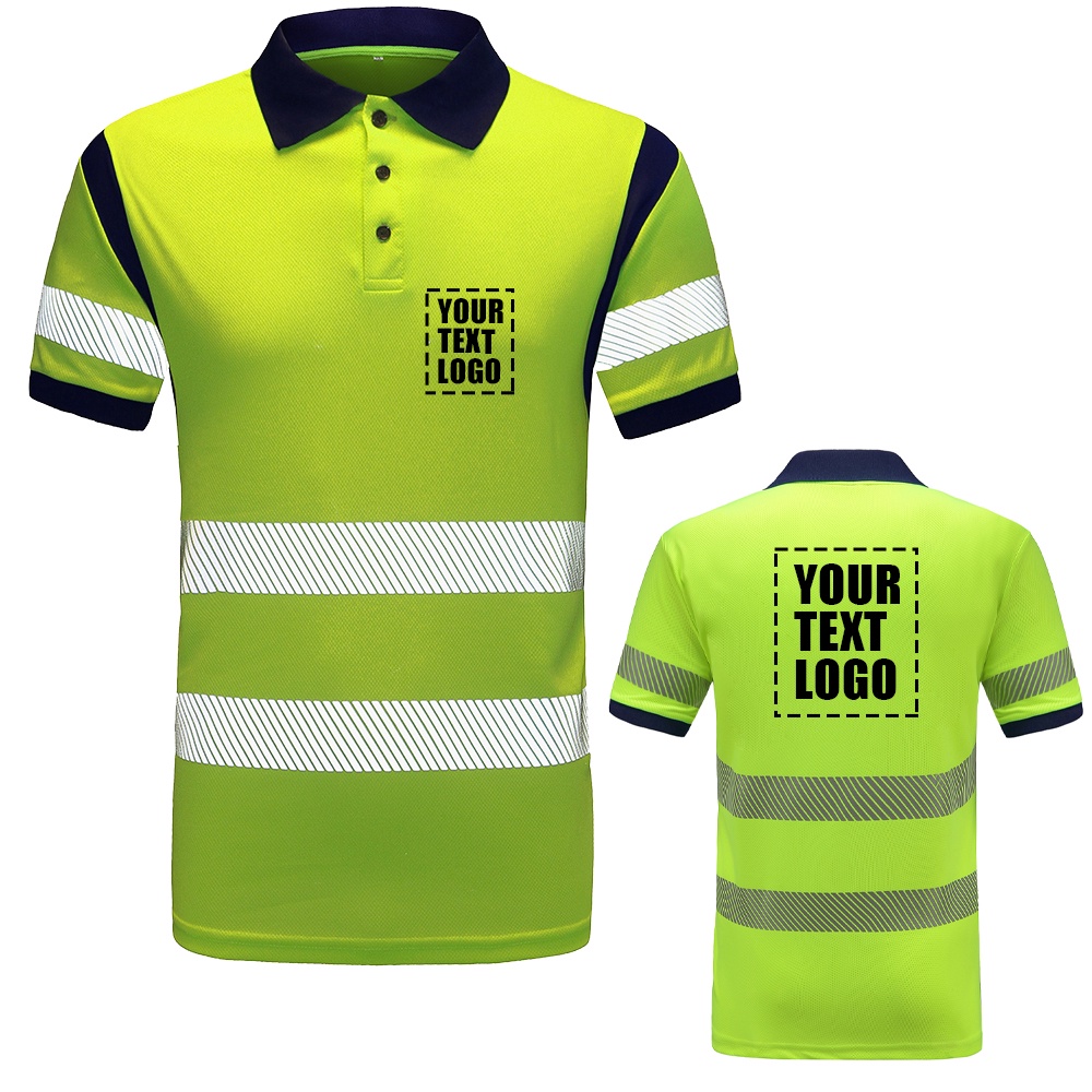 Áo polo Tay Ngắn Dáng Dài Phản Quang An Toàn Có Khả Năng Nhìn Thấy Cao Màu Cam / Vàng (XS-6XL)