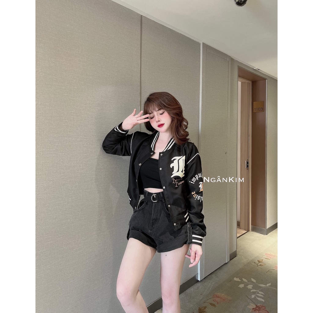 Áo khoác gió bomber siêu hot thêu chữ NN233