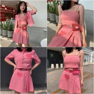Set natthy crystal 1 màu hồng natthy style