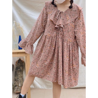 Váy babydoll hoa cổ bèo