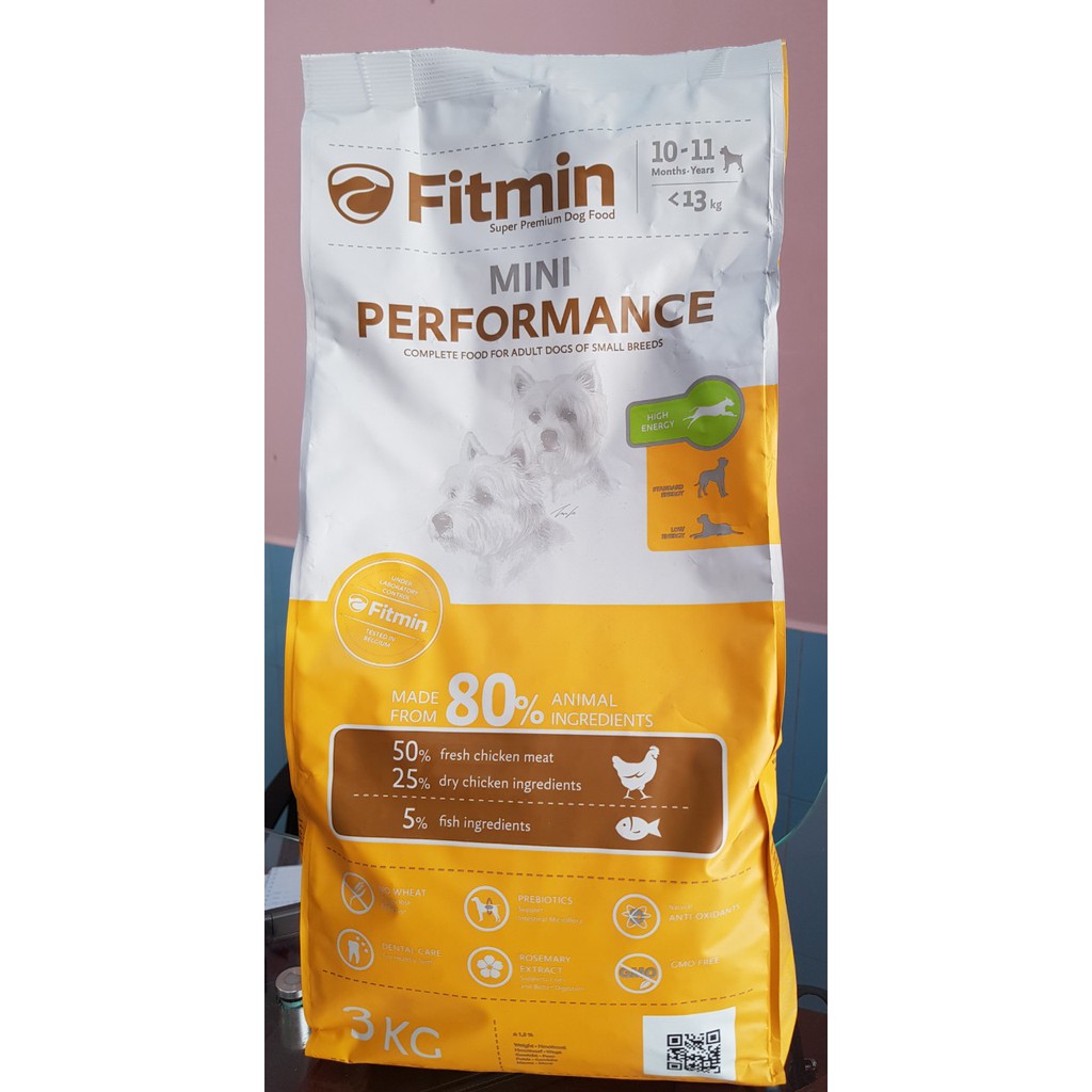 Hạt thịt tươi cho chó Fitmin Mini Performance 3kg