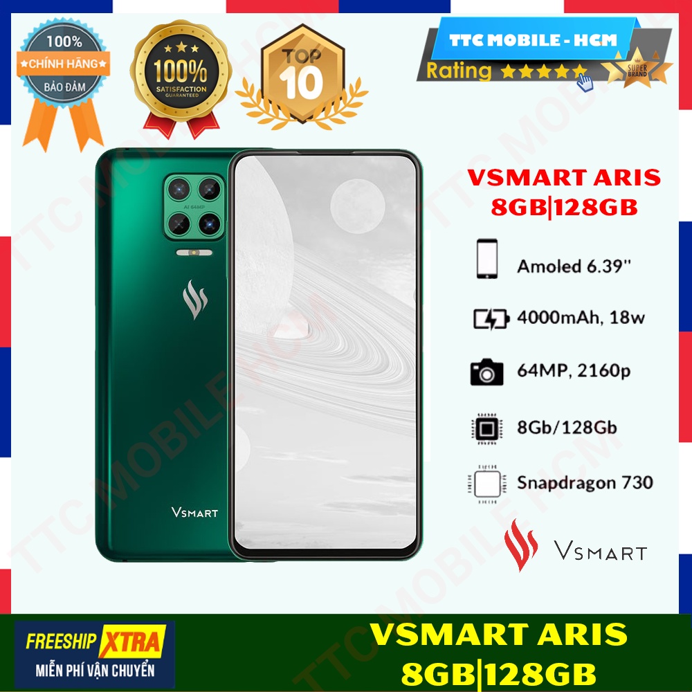 Điện thoại Vsmart Aris (8GB/128GB) - BẢN CAO CẤP | NGUYÊN SEAL - HÀNG CHÍNH HÃNG TTC MOBILE