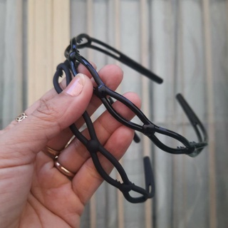 Bờm cài tóc giọt rỗng đen bóng/đen nhám (bản 1cm)