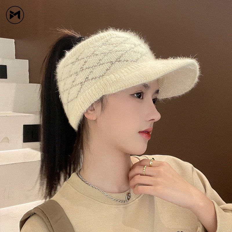 Mũ Len Trùm Tai Giữ Ấm Họa Tiết Kim Cương Thời Trang Thu Đông Mới