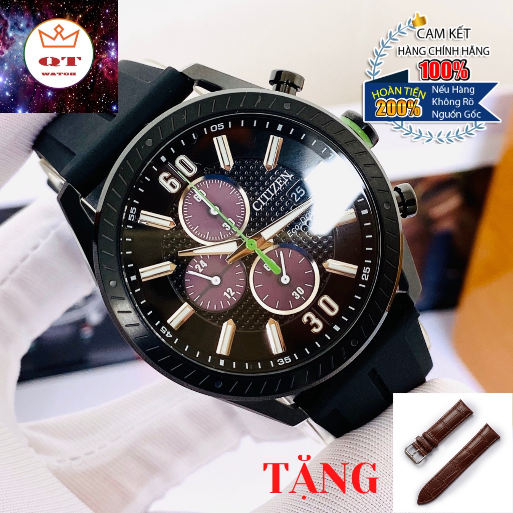 Đồng Hồ Nam CITIZEN Eco-drive Black CA0665-00E Chính Hãng Tặng Dây Da Cao Cấp