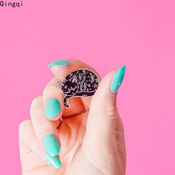 Ghim cài áo MISS ZOE hình mèo đen hoạt hình dễ thương