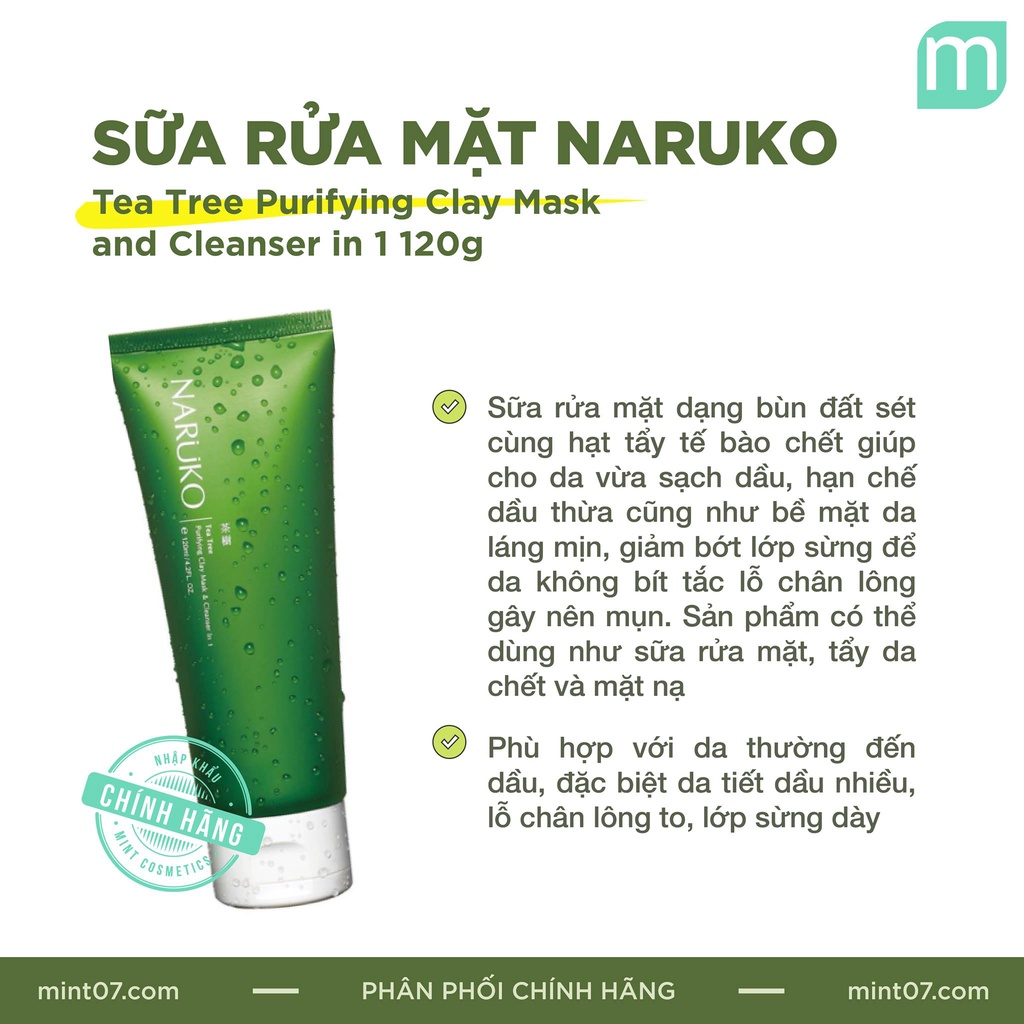 Sữa rửa mặt Naruko Tea Tree