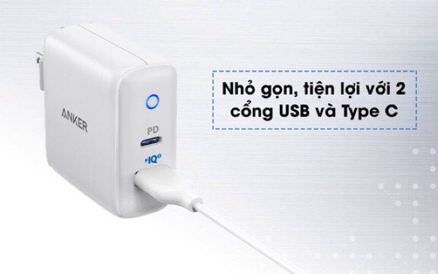 [Mã 267ELSALE hoàn 7% đơn 300K] Củ sạc Anker PowerPort PD+ 2 – 33W – Chính hãng – Mã: A2626