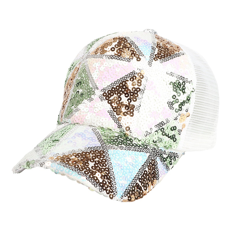Ygt Mũ Lưỡi Trai Thể Thao Phối Lưới Chống Nắng Mùa Hè Đính Kim Sa Lấp Lánh Hở Lưng Đuôi Ngựa Ngoài Trời Thời Trang Mùa Hè
