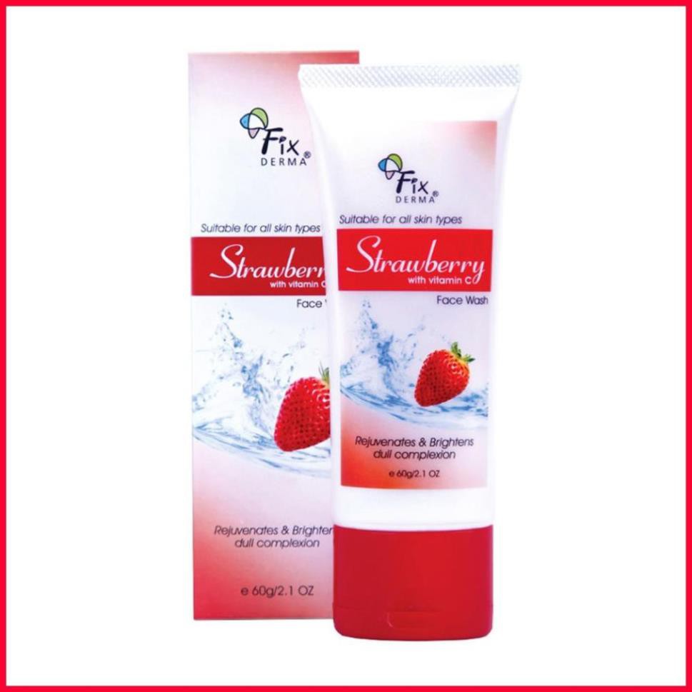 SỮA RỬA MẶT GIẢM MỤN, GIẢM NHỜN FIXDERMA STRAWBERRY FACE WASH 60G