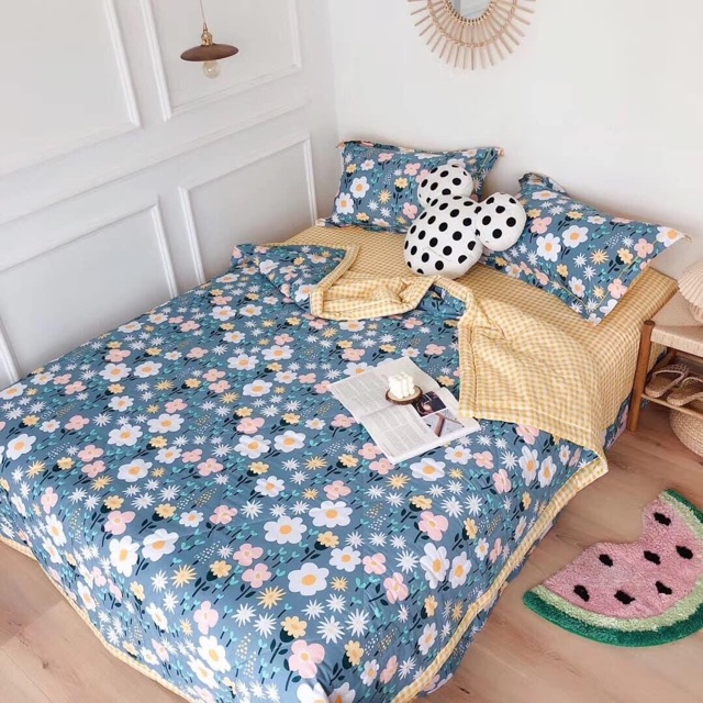 Sét bộ 4 món Cotton chăn trần nhập khẩu cao cấp( free bo chun)