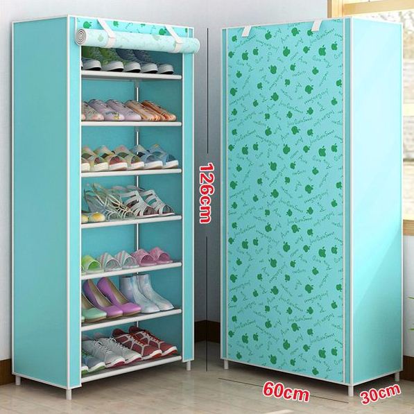 Tủ vải để giày đa năng 7 tầng hoa văn