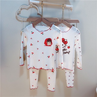 Bộ Đồ Ngủ Hai Mảnh Vải Cotton Mỏng Giữ Ấm Mùa Thu Cho Bé Trai Và Gái Mới