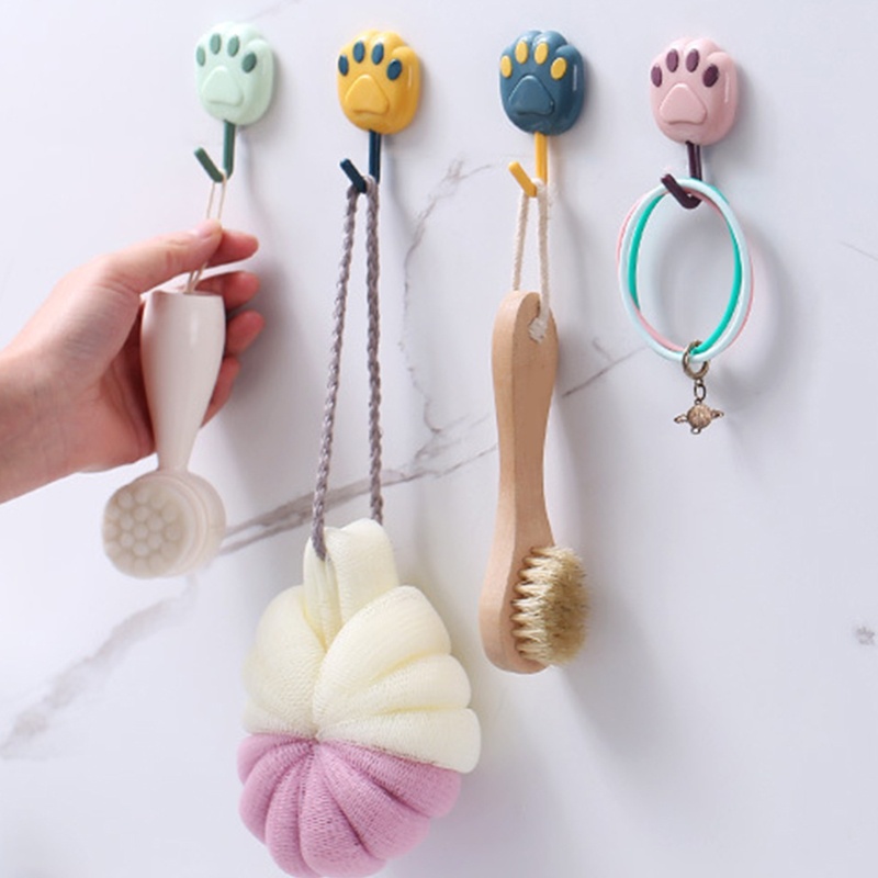 Set 8 Móc Treo Quần Áo Dán Tường Bằng Nhựa Eva Chống Nước Tái Sử Dụng Được