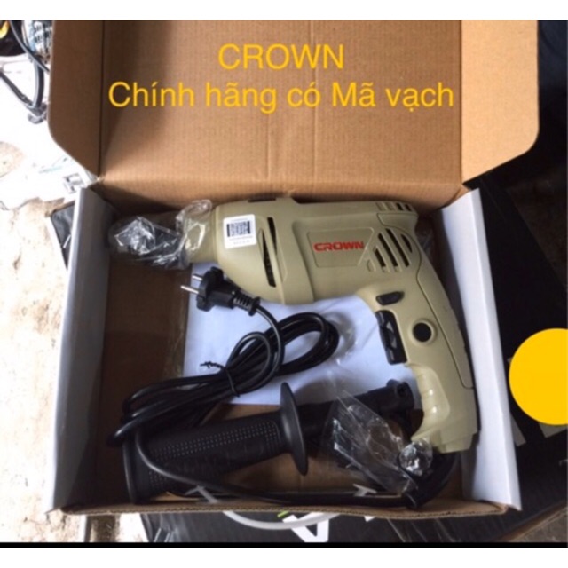 Máy khoan chính hãng CROWN CT10065 13 ly khoan đa năng