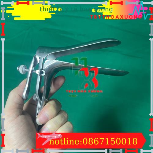 Mỏ vịt âm đạo inox loại 1 vít, 2 vít cỡ tiểu, cỡ trung dùng trong khám phụ khoa