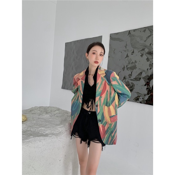 Áo vest blazer họa tiết koreastyle
