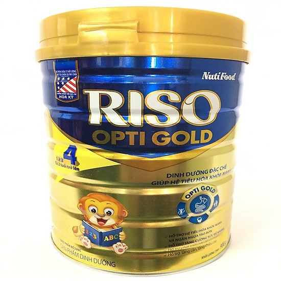 [CHÍNH HÃNG] Sữa Bột Nutifood Riso Opti Gold 4 - Hộp 900g (Cho bé từ 2 tuổi trở lên)